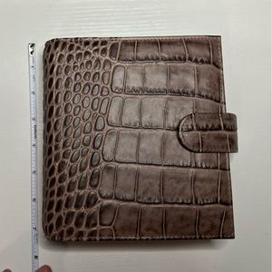 Vanderspek Tortora croco A6 widened rings planner cover